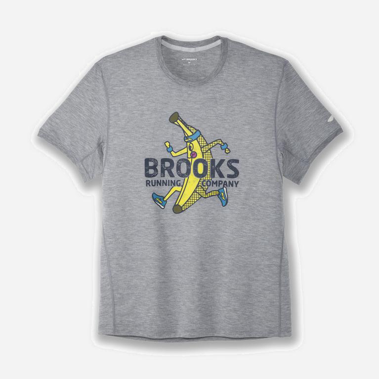 Brooks Distance Graphic - Camisetas Manga Corta Hombre - Gris (SDLF-65492)